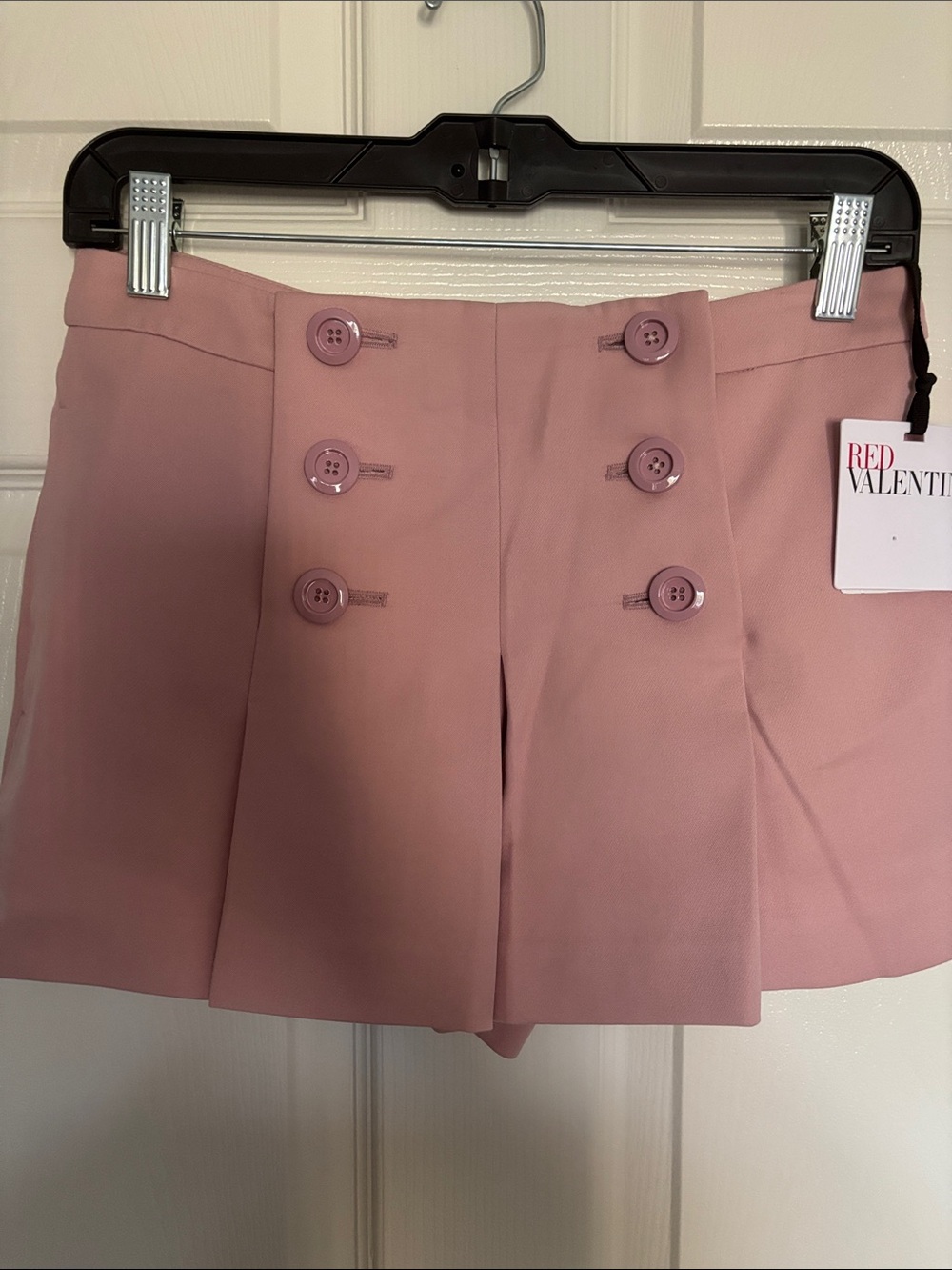 RED Valentino Dusty Pink Double-Button pleated shorts NWT